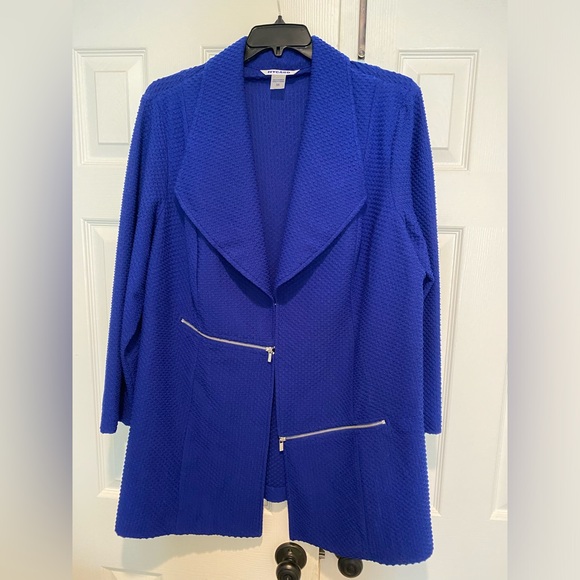 Peter Nygard Royal Blue Jacket with Doinle Zip Design - Picture 1 of 3